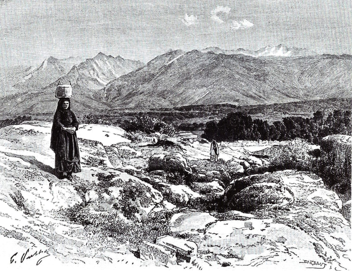 Barbant-Vuillier - Vista del Limbara da Tempio, 1893