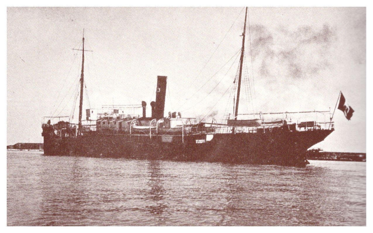 Elettrio Corda - the steamship Flavio Gioia in service since 1888 between Civitavecchia and Golfo Aranci