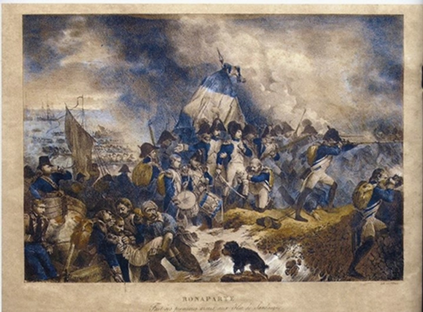 Denis Auguste Marie Raffet - Bonaparte makes his debut in the islands of Sardinia, 1826
