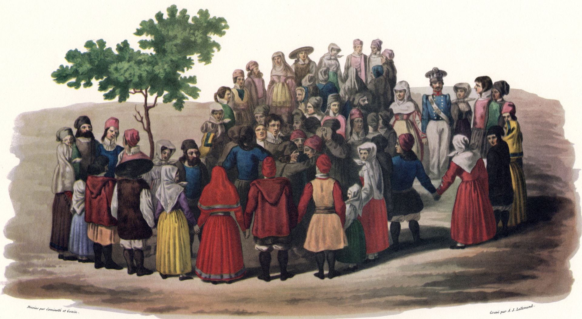 Cominotti-Gonin-Lallemand - Sardinian dance, head of Sassari, ed. 1826, 1839