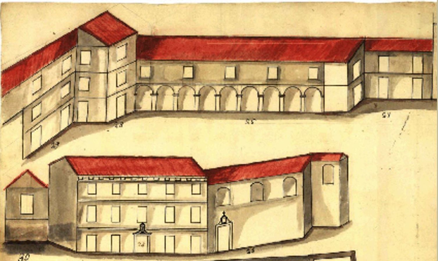 State Archives of Cagliari - church and convent of the nuns, 1821