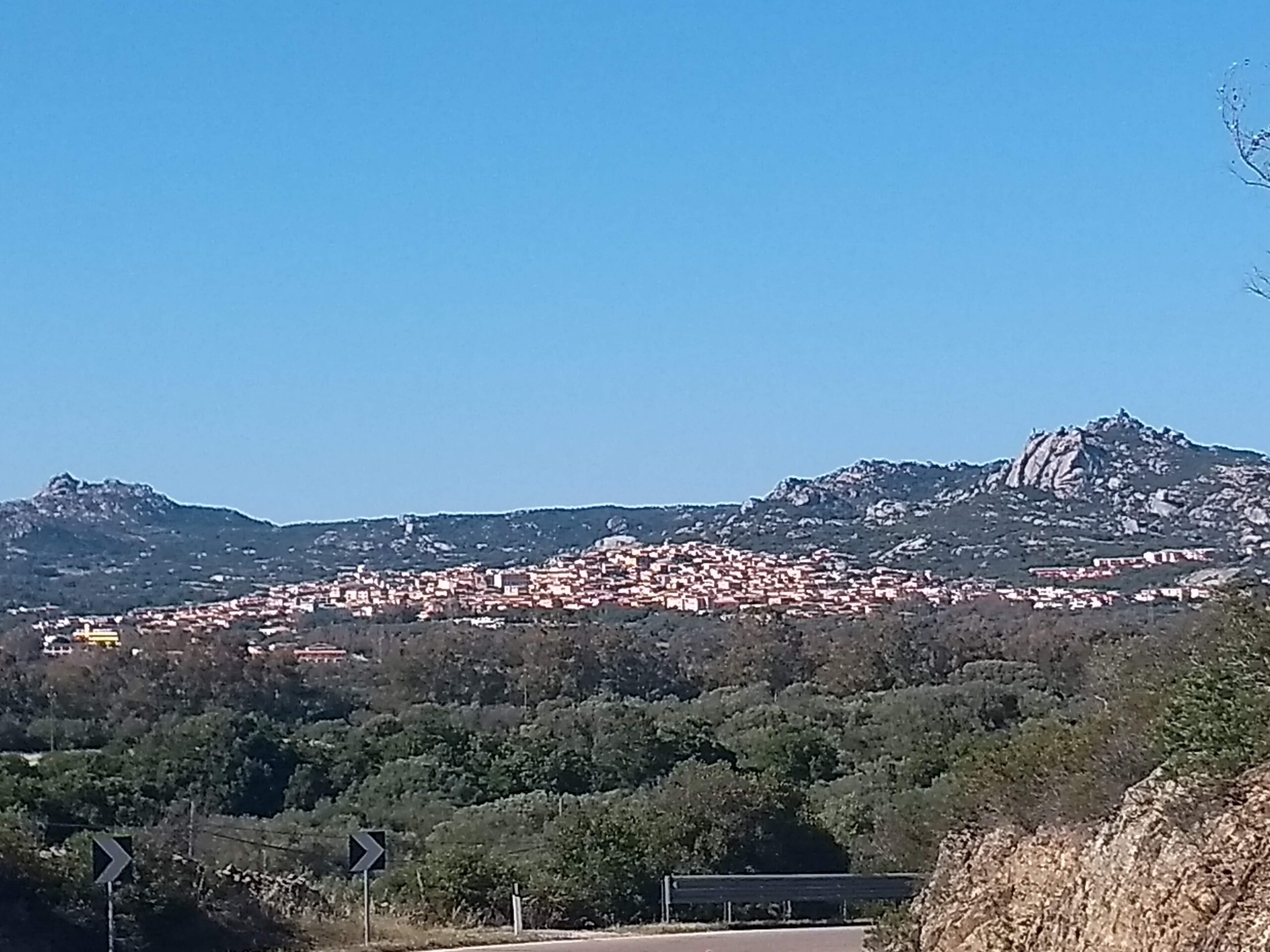 Arzachena seen from the road to Tempio